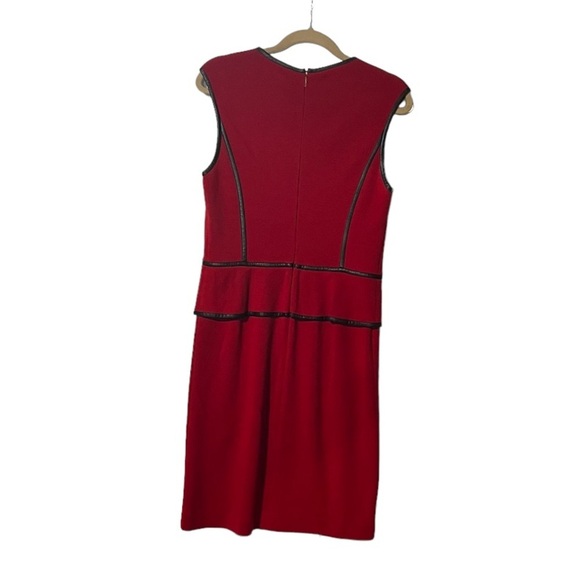 Tory Burch Sheath Dress “Violet” Knee-Length Leather Piping Size Medium - Picture 2 of 13